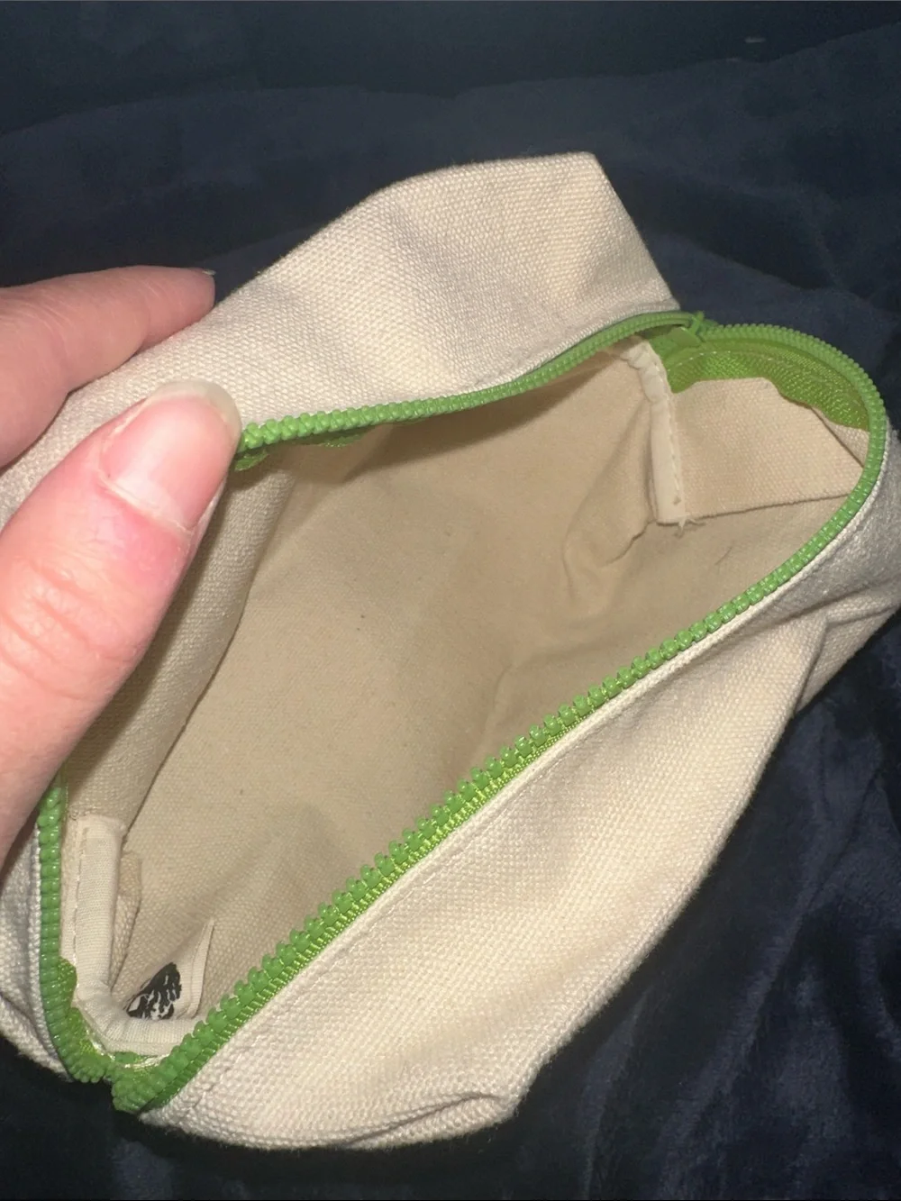 Origins Natural Canvas Cosmetic Pouch with Black Logo